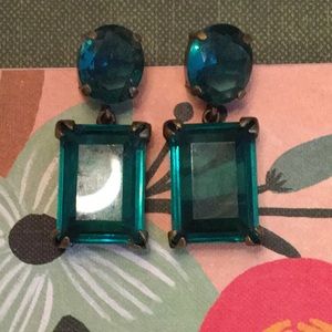 Blue Rhinestone earrings from J. Crew